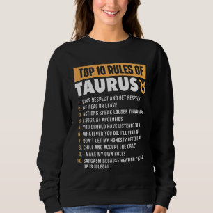 Sweatshirt Top 10 Règles De Taurus Zodiac Signal Astrologie A