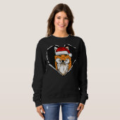 Sweatshirt Torn Cloth Fox Face With Christmas Hat Hole Heart (Devant entier)