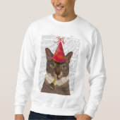 Sweatshirt Tortoiseshell Chat avec Casquette du Parti (Devant)