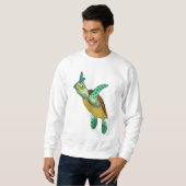 Sweatshirt Tortue à la plongée avec tuba (Devant entier)