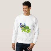 Sweatshirt Tortue à la plongée avec tuba (Devant entier)