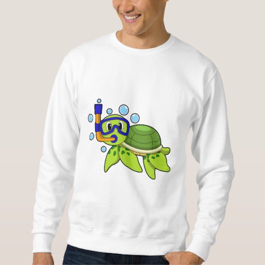 Sweatshirt Tortue à la plongée avec tuba (Devant)
