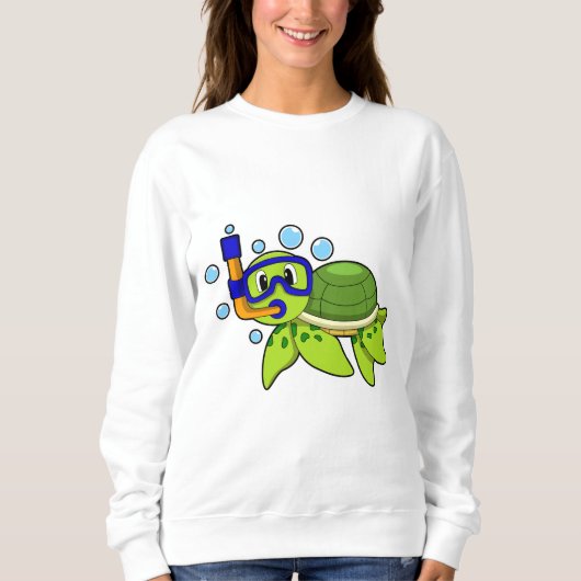 Sweatshirt Tortue à la plongée avec tuba (Devant)