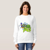 Sweatshirt Tortue à la plongée avec tuba (Devant entier)