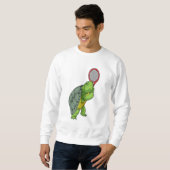 Sweatshirt Tortue au Tennis avec raquette de tennis (Devant entier)