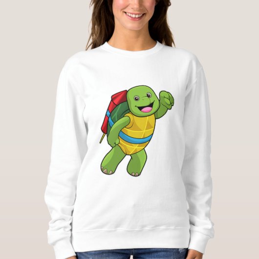 Sweatshirt Tortue au volant avec fusée (Devant)