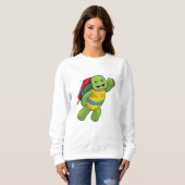 Sweatshirt Tortue au volant avec fusée (Devant entier)