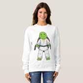 Sweatshirt Tortue aux arts martiaux avec ceinture noire (Devant entier)