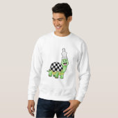 Sweatshirt Tortue aux échecs avec jeu d'échecs & King (Devant entier)