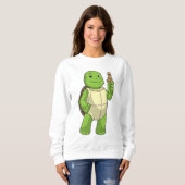 Sweatshirt Tortue aux échecs avec pièce d'échecs Pion (Devant entier)