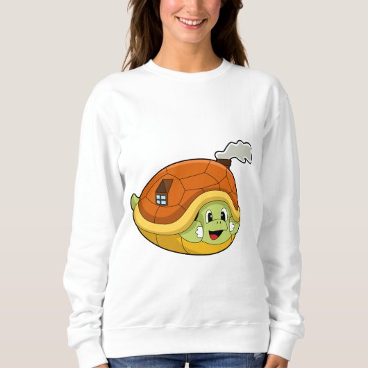 Sweatshirt Tortue avec coquille comme maison (Devant)