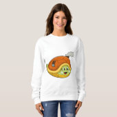 Sweatshirt Tortue avec coquille comme maison (Devant entier)