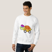 Sweatshirt Tortue avec coquille comme voiture (Devant entier)
