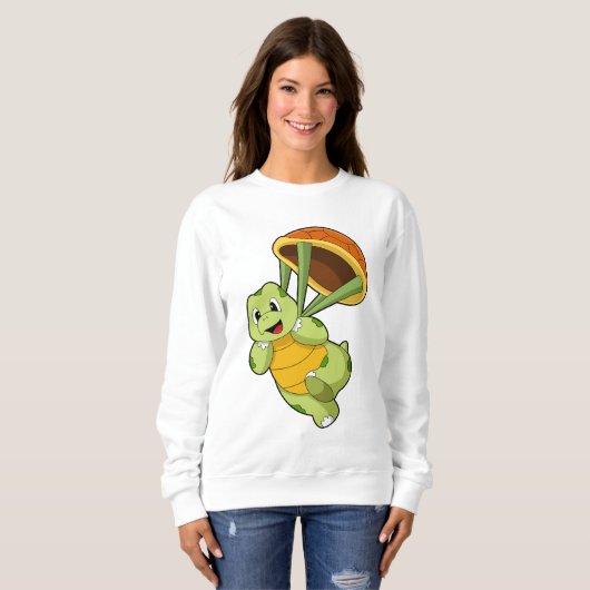 Sweatshirt Tortue avec Shell en tant que Skydiver (Devant entier)