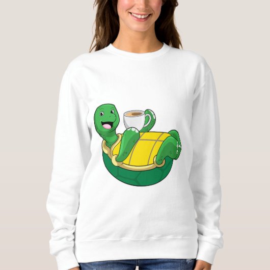 Sweatshirt Tortue avec tasse de café (Devant)