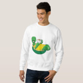 Sweatshirt Tortue avec tasse de café (Devant entier)