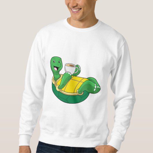Sweatshirt Tortue avec tasse de café (Devant)