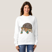 Sweatshirt Tortue comme coureur avec serviette (Devant entier)