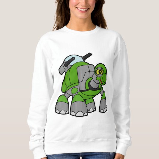 Sweatshirt Tortue comme robot avec canons (Devant)