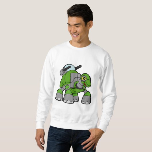 Sweatshirt Tortue comme robot avec canons (Devant entier)