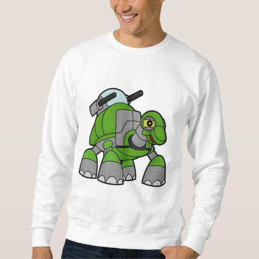 Sweatshirt Tortue comme robot avec canons (Devant)