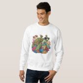 Sweatshirt Tortue Cool sur le Récif (Devant entier)