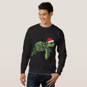 Sweatshirt Tortue de mer de Noël avec Santa Hat Vacances mign (Devant entier)