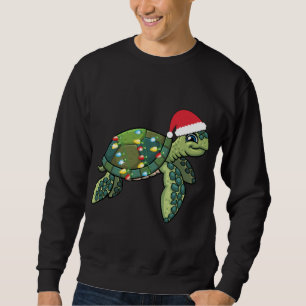 Sweatshirt Tortue de mer de Noël avec Santa Hat Vacances mign