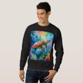 Sweatshirt Tortue de mer peinte (Devant entier)