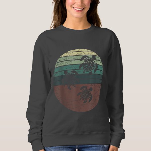 Sweatshirt Tortue de mer rétro (Devant)