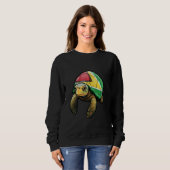 Sweatshirt Tortue drôle avec le drapeau de Guyana Cool Guyane (Devant entier)