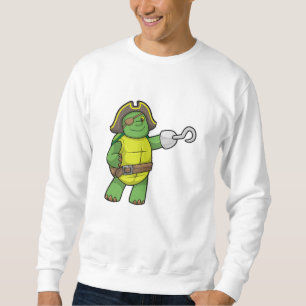Sweatshirt Tortue en pirate avec patchs main et oeil