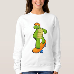 Sweatshirt Tortue en Skateboard avec Skateboard & Casque