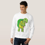 Sweatshirt Tortue en tant que pensionné avec bâton de marche (Devant entier)