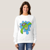 Sweatshirt Tortue Piscine lunettes de natation (Devant entier)