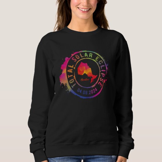 Sweatshirt Total Solar Eclipse 2024 Canada Ontario Hamilton T (Devant)