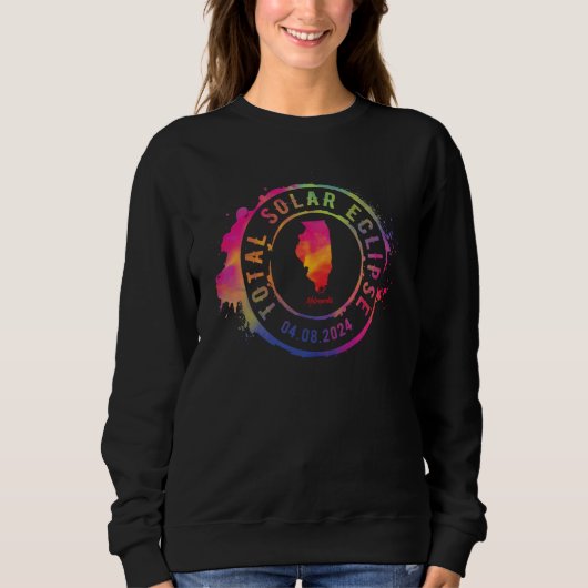 Sweatshirt Total Solar Eclipse 2024 USA Illinois Metropolis T (Devant)