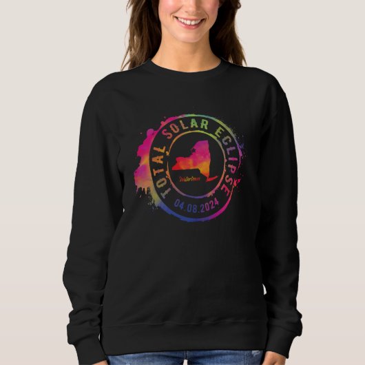 Sweatshirt Total Solar Eclipse 2024 USA New York Watertown To (Devant)