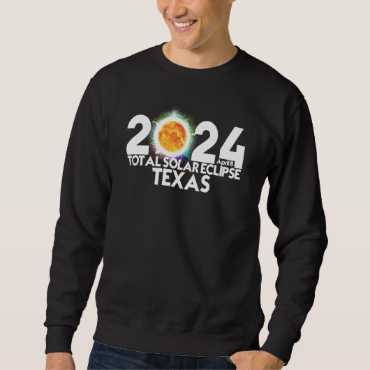Sweatshirt Total Solar Eclipse TEXAS 2024 American Totality (Devant)