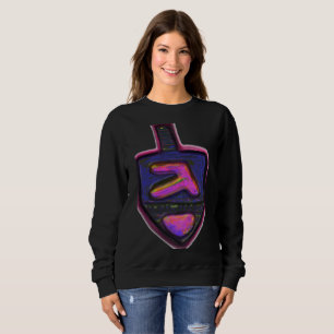 Sweatshirt Toupie dreidel arc-en-ciel néon sombre de Hanukkah