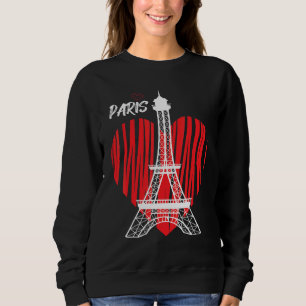 Sweatshirt Tour Eiffel Cœur Amour Paris France Souvenir Fréné