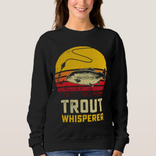 Sweatshirt Tourbière de truite Retro Truite Poisson Pêche Vin