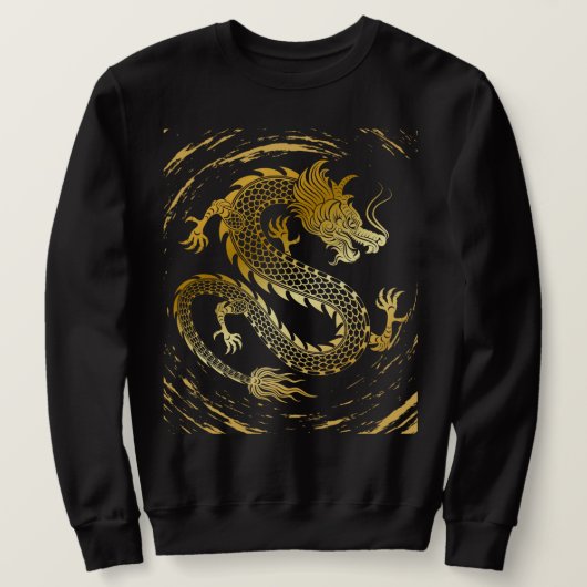 Sweatshirt Tourbillon de dragon d'or (Design devant)