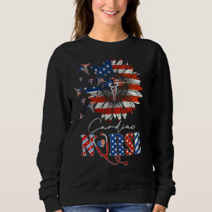 Sweatshirt Tournesol Cardiac Infirmière Stethoscope Usa Drape