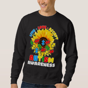 Sweatshirt Tournesol Sensibilisation à l'autisme Vivre Amour
