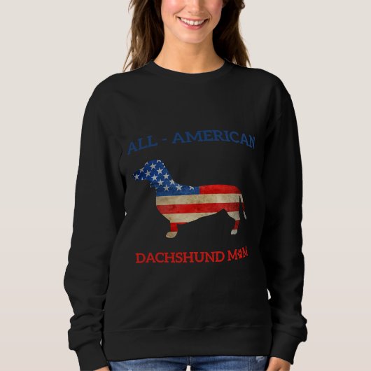 Sweatshirt Tous American Dachshund Maman Custom Chien (Devant)