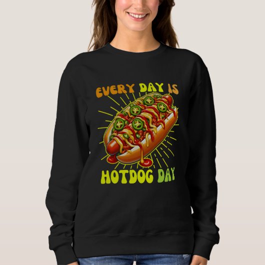 Sweatshirt tous les jours, hotdog day (Devant)