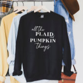 Sweatshirt Toutes les choses Plaid et Citrouille tombent Unis