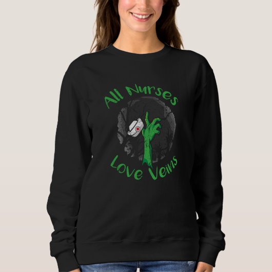 Sweatshirt Toutes les infirmières Love Veines Halloween Éffra (Devant)