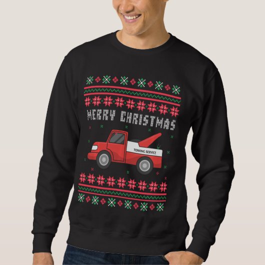 Sweatshirt Tow Truck Ugly Joyeux Noël Tacky Xmas Crazy I (Devant)